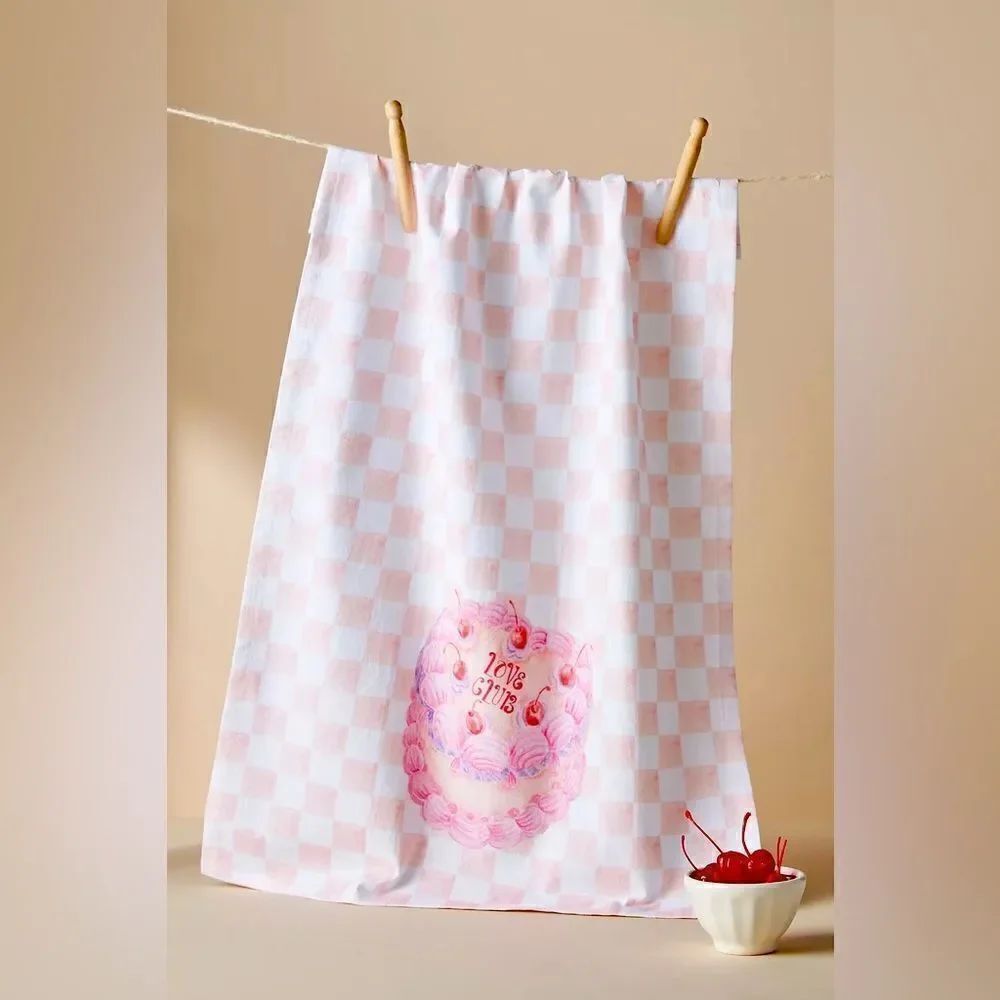 Anthropologie Stephanie Tara Love Club Dish Towel NWT